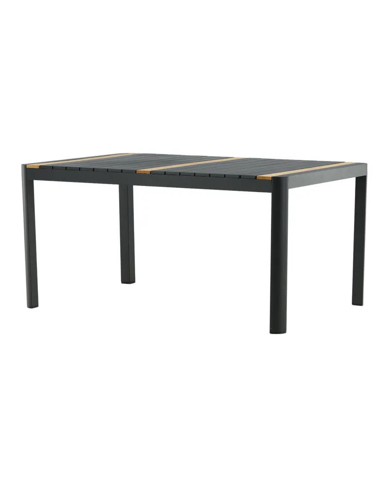 Togo rechteckiger Gartentisch aus Aluminium und Teak in 150 × 90 cm, Schwarz, Ansicht 8