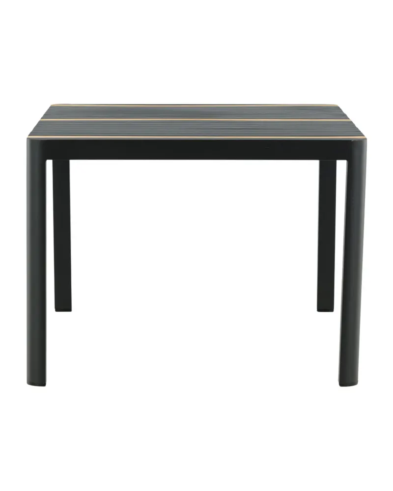 Togo rechteckiger Gartentisch aus Aluminium und Teak in 150 × 90 cm, Schwarz, Ansicht 10