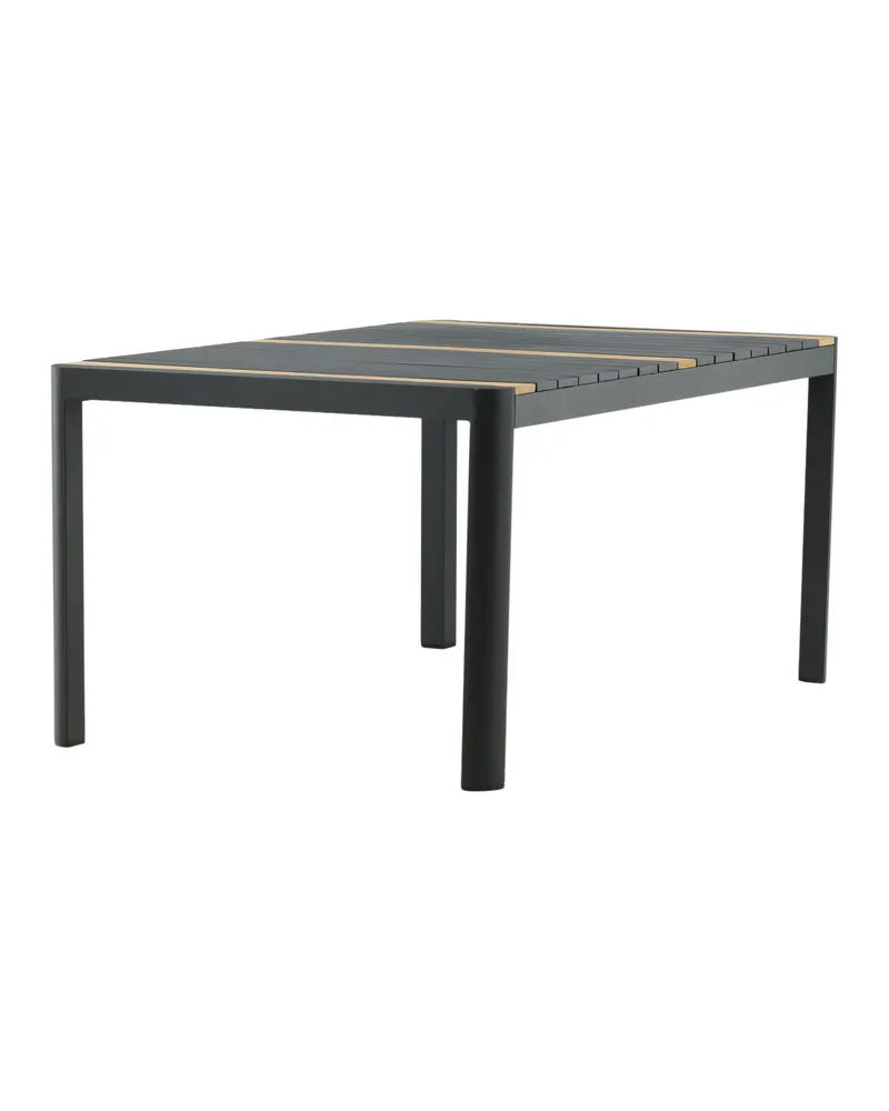 Togo rechteckiger Gartentisch aus Aluminium und Teak in 150 × 90 cm, Schwarz, Ansicht 11