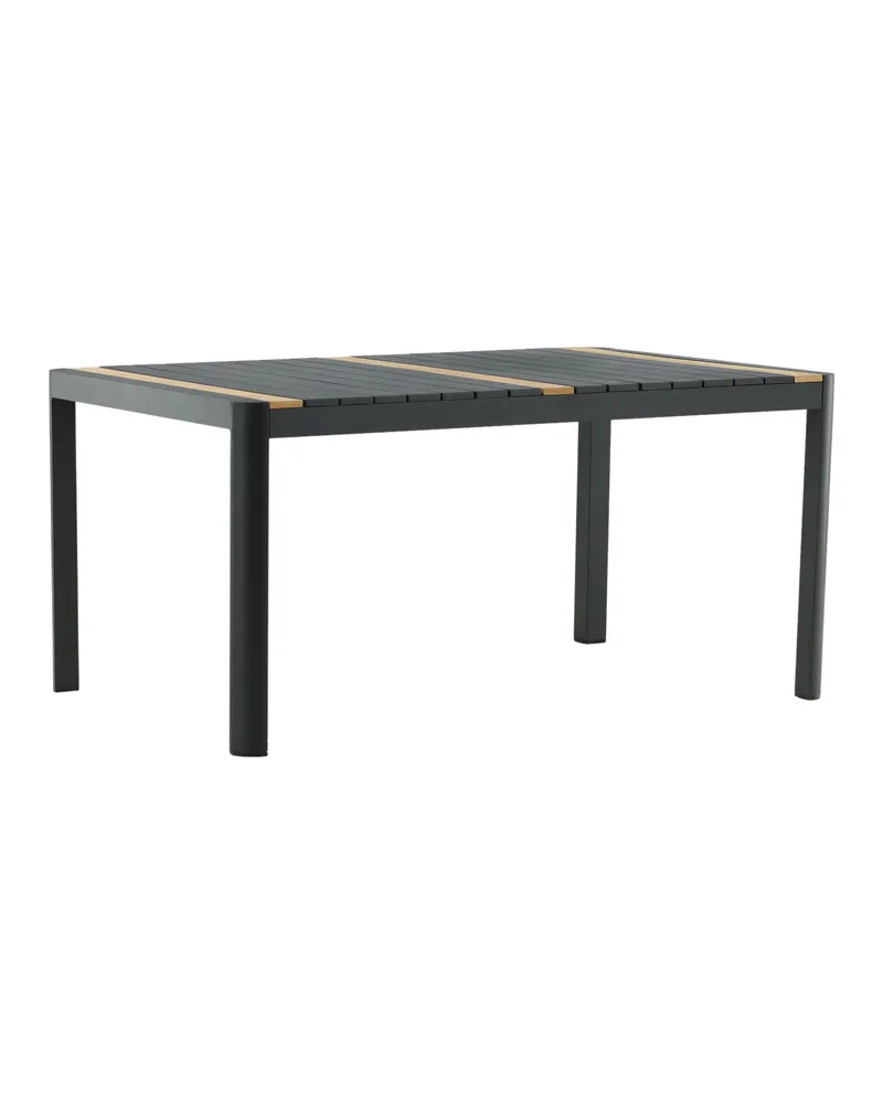 Togo rechteckiger Gartentisch aus Aluminium und Teak in 150 × 90 cm, Schwarz, Ansicht 12