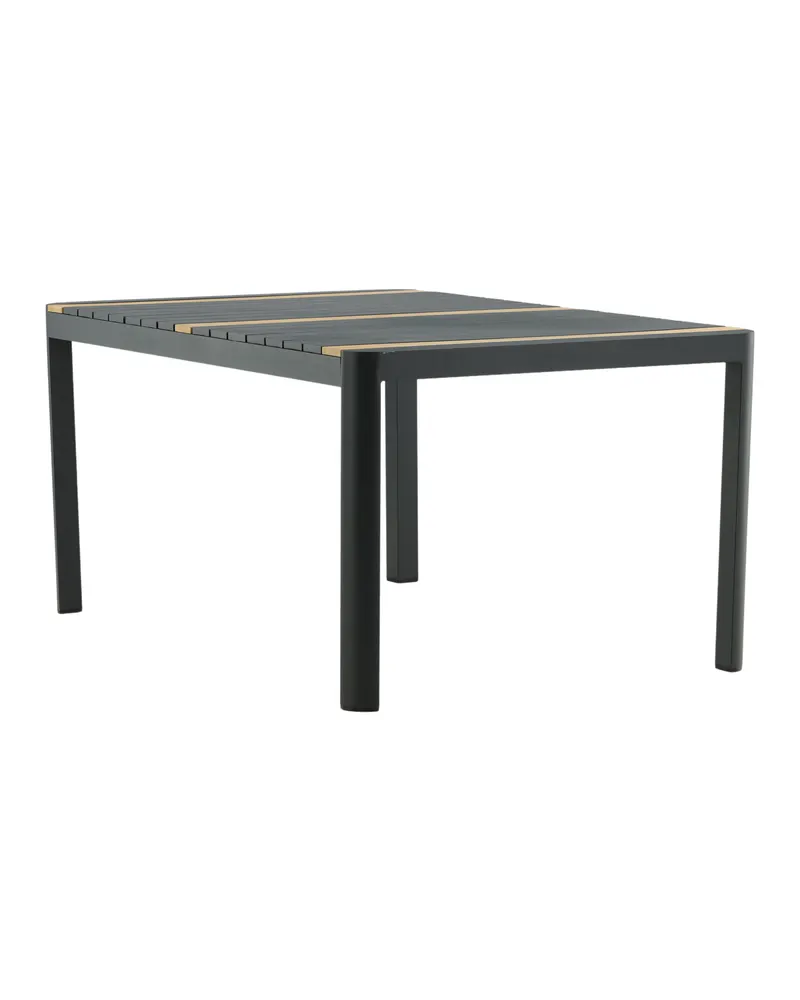 Togo rechteckiger Gartentisch aus Aluminium und Teak in 150 × 90 cm, Schwarz, Ansicht 3