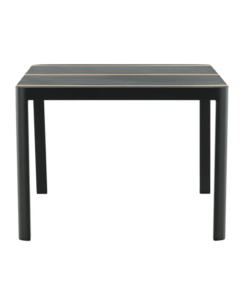 Togo rechteckiger Gartentisch aus Aluminium und Teak in 150 × 90 cm, Schwarz, Ansicht 4