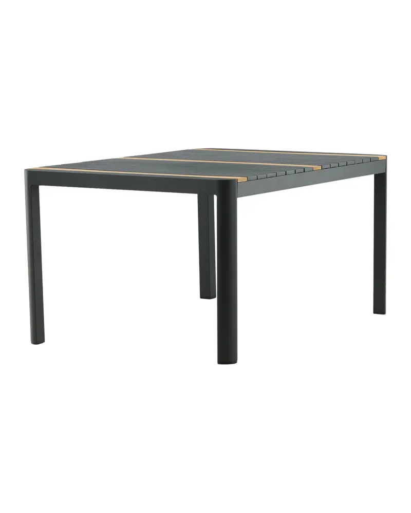 Togo rechteckiger Gartentisch aus Aluminium und Teak in 150 × 90 cm, Schwarz, Ansicht 5