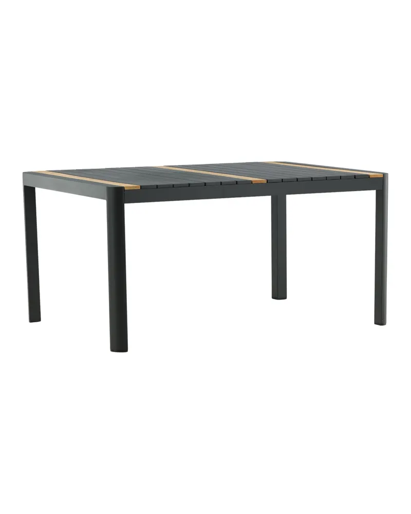 Togo rechteckiger Gartentisch aus Aluminium und Teak in 150 × 90 cm, Schwarz, Ansicht 6