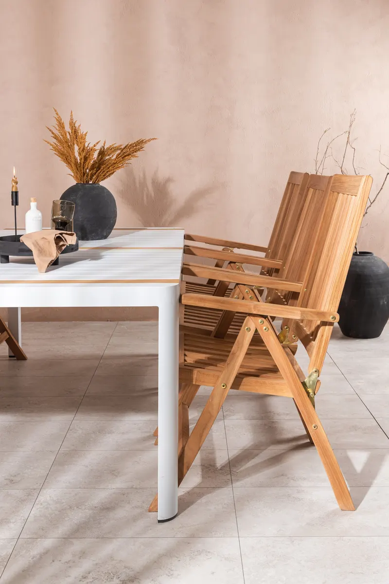 Togo & Kenya Gartenmöbel-Set mit 6 Teakstühlen, im Wohnraum, Ansicht 1