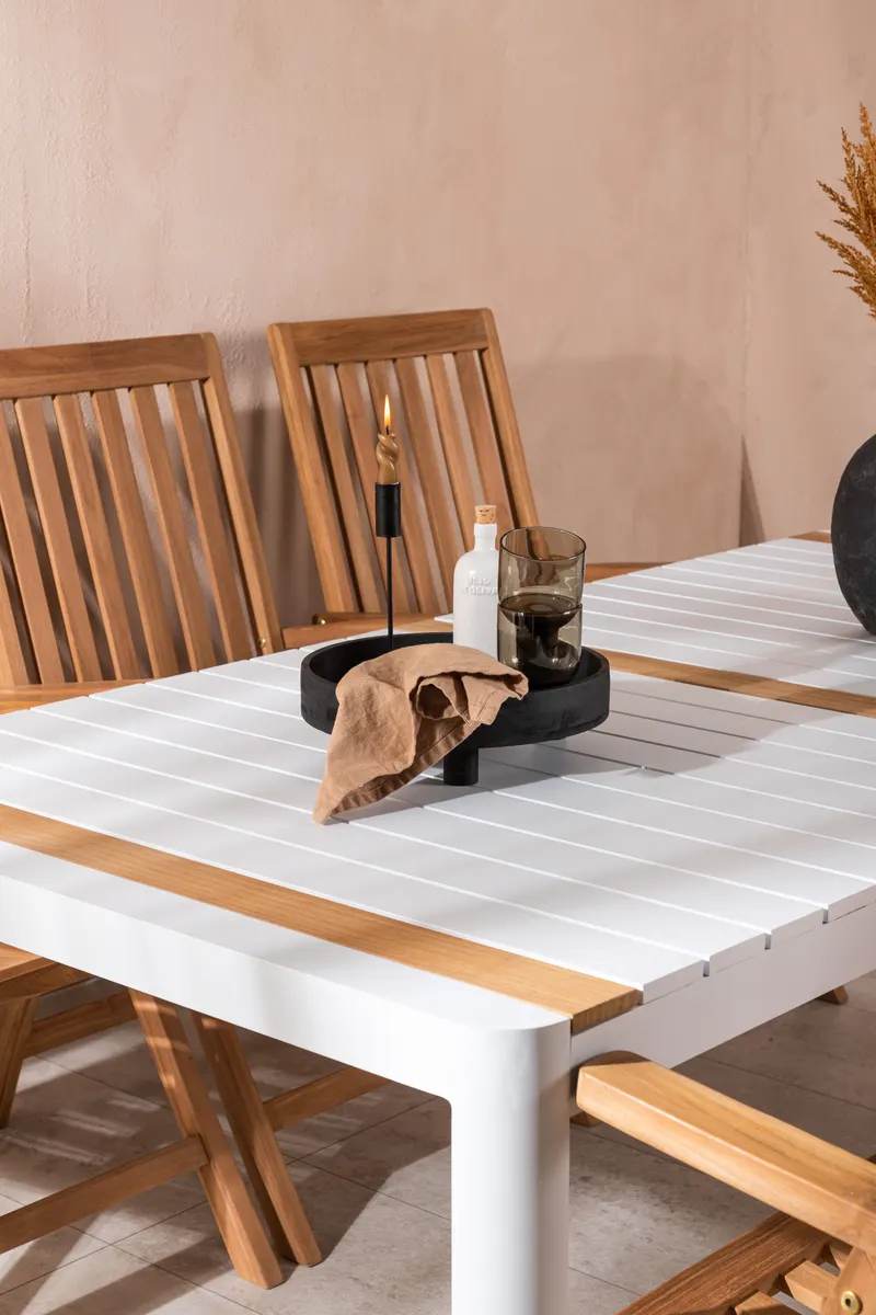 Togo & Kenya Gartenmöbel-Set mit 6 Teakstühlen, im Wohnraum, Ansicht 3