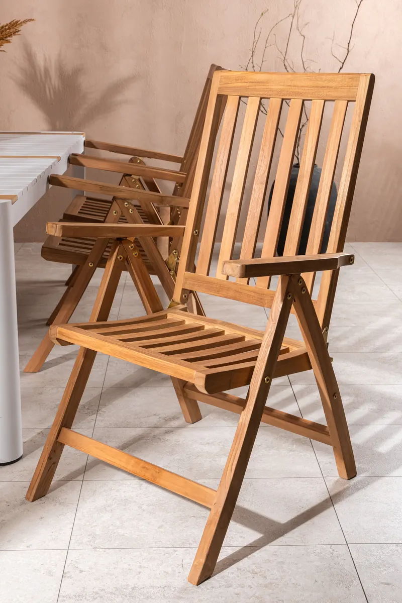 Togo & Kenya Gartenmöbel-Set mit 6 Teakstühlen, im Wohnraum, Ansicht 5