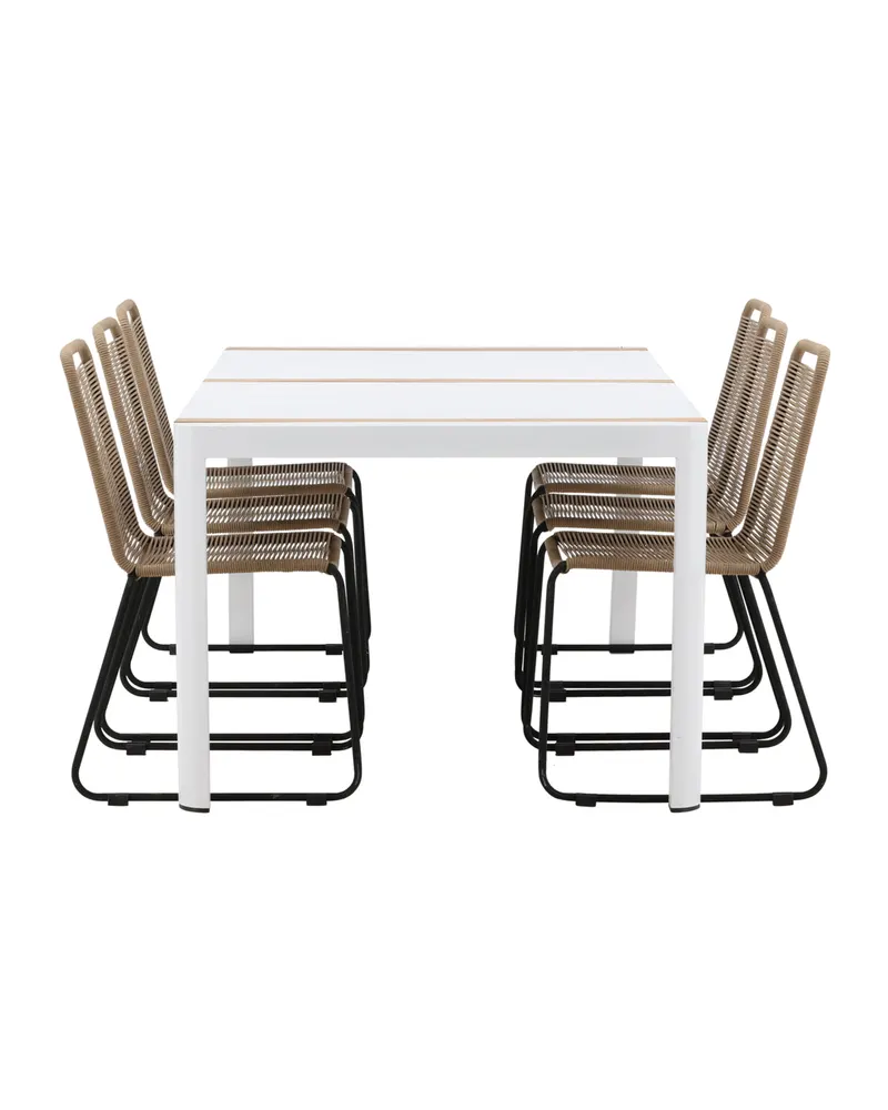 Togo & Lindos Gartenmöbel-Set mit 6 Seilstühlen, Ansicht 4