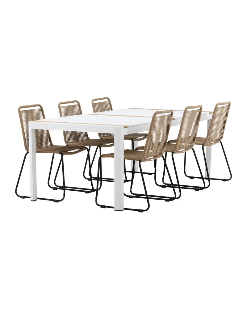 Togo & Lindos Gartenmöbel-Set mit 6 Seilstühlen, Ansicht 5