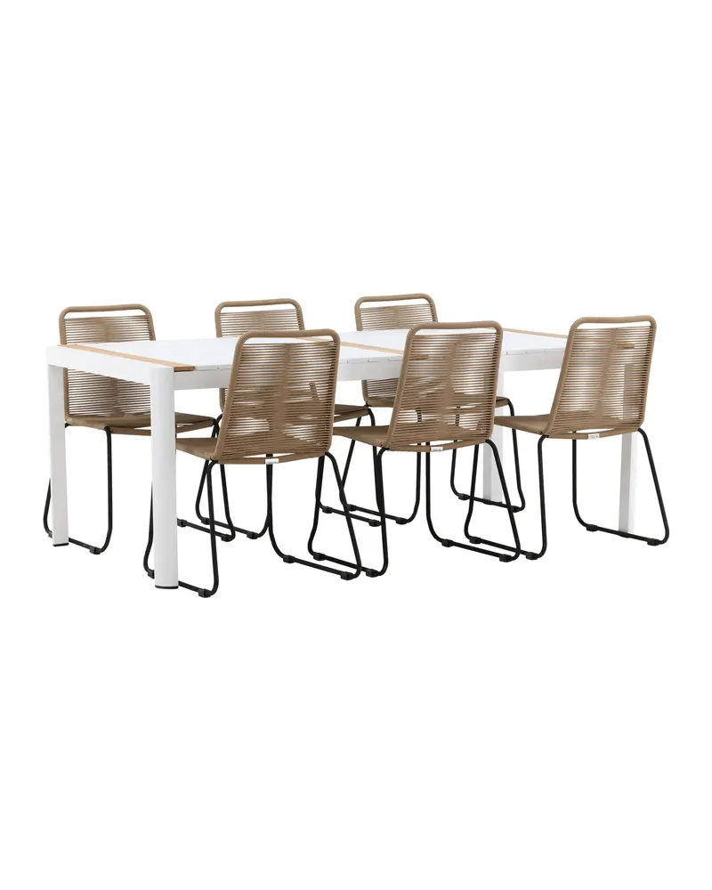 Togo & Lindos Gartenmöbel-Set mit 6 Seilstühlen, Ansicht 6
