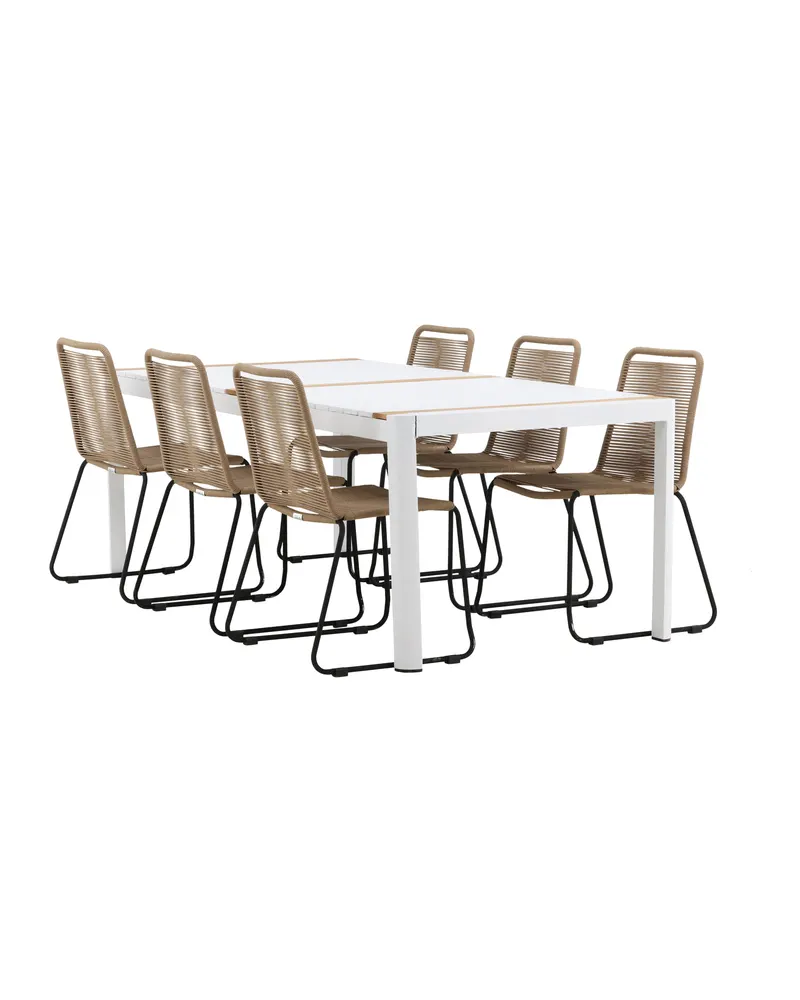 Togo & Lindos Gartenmöbel-Set mit 6 Seilstühlen, Ansicht 9