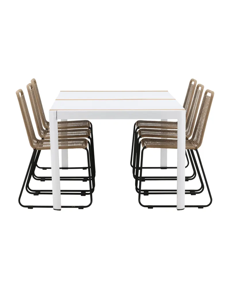 Togo & Lindos Gartenmöbel-Set mit 6 Seilstühlen, Ansicht 10