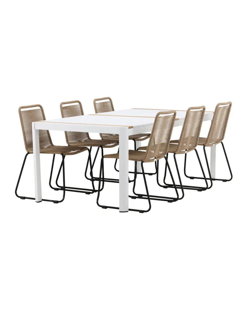 Togo & Lindos Gartenmöbel-Set mit 6 Seilstühlen, Ansicht 11