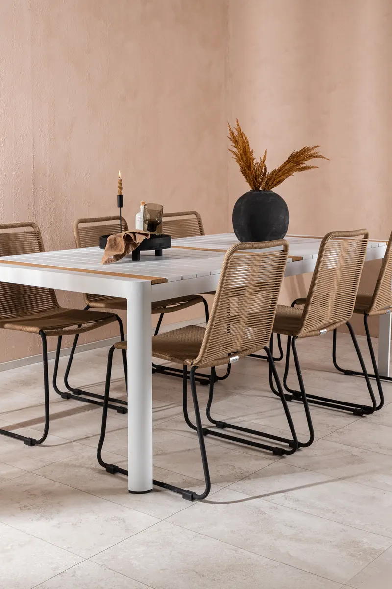 Togo & Lindos Gartenmöbel-Set mit 6 Seilstühlen, im Wohnraum, Ansicht 2