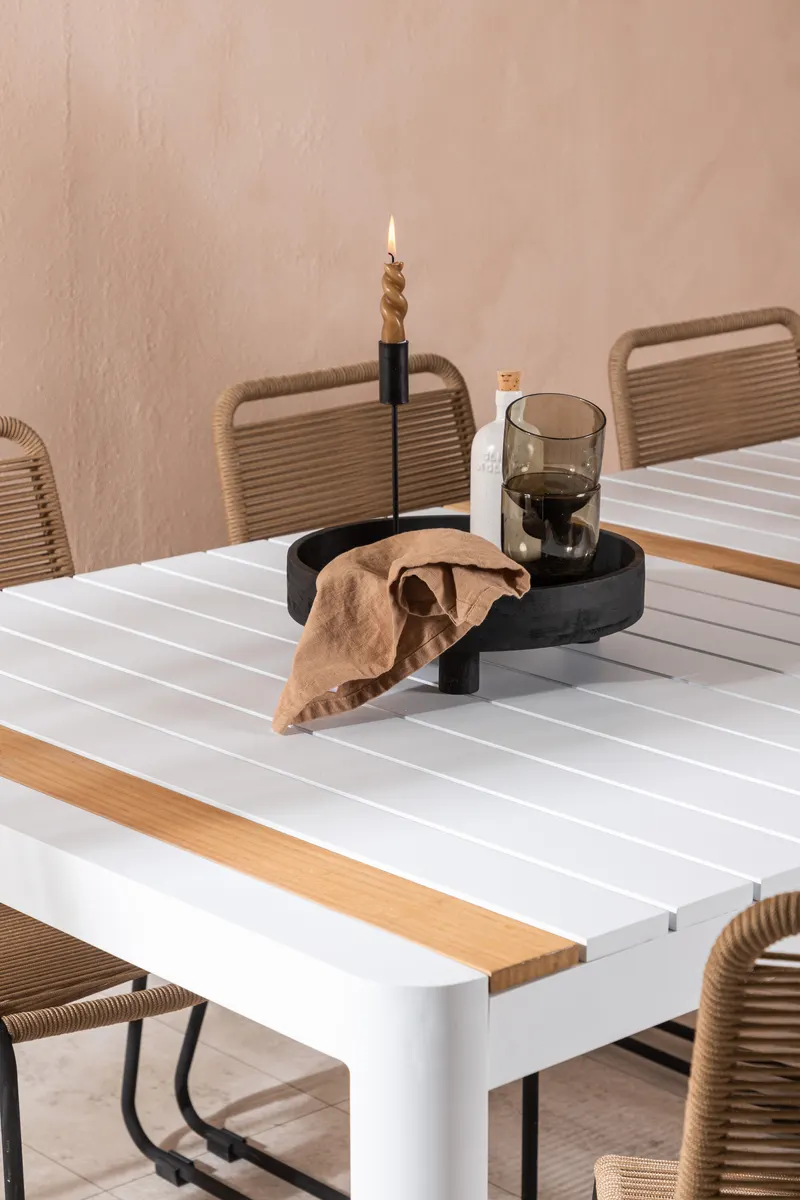 Togo & Lindos Gartenmöbel-Set mit 6 Seilstühlen, im Wohnraum, Ansicht 5