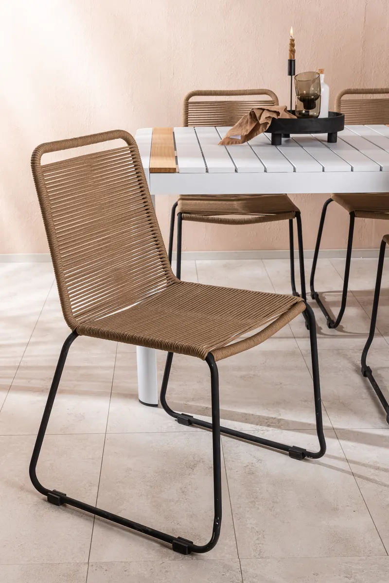 Togo & Lindos Gartenmöbel-Set mit 6 Seilstühlen, im Wohnraum, Ansicht 6
