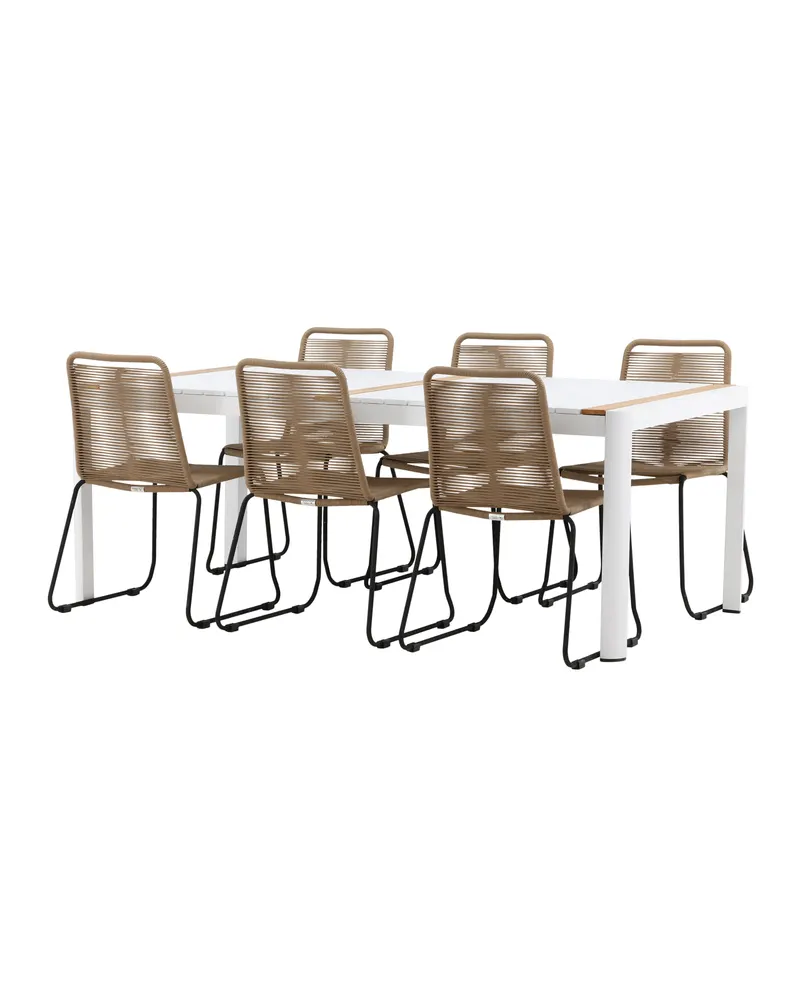 Togo & Lindos Gartenmöbel-Set mit 6 Seilstühlen, Ansicht 2
