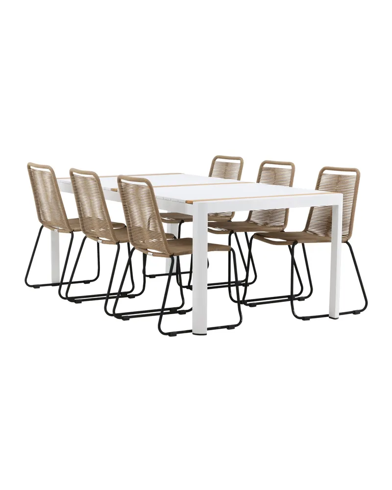 Togo & Lindos Gartenmöbel-Set mit 6 Seilstühlen, Ansicht 3