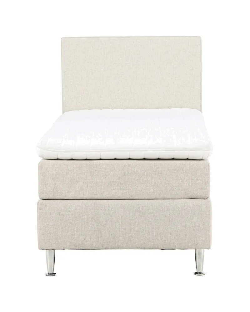 Toledo Kontinentalbett mit Kopfteil in 200 × 66 × 90 cm, Beige, Gestell Champagner, Ansicht 2