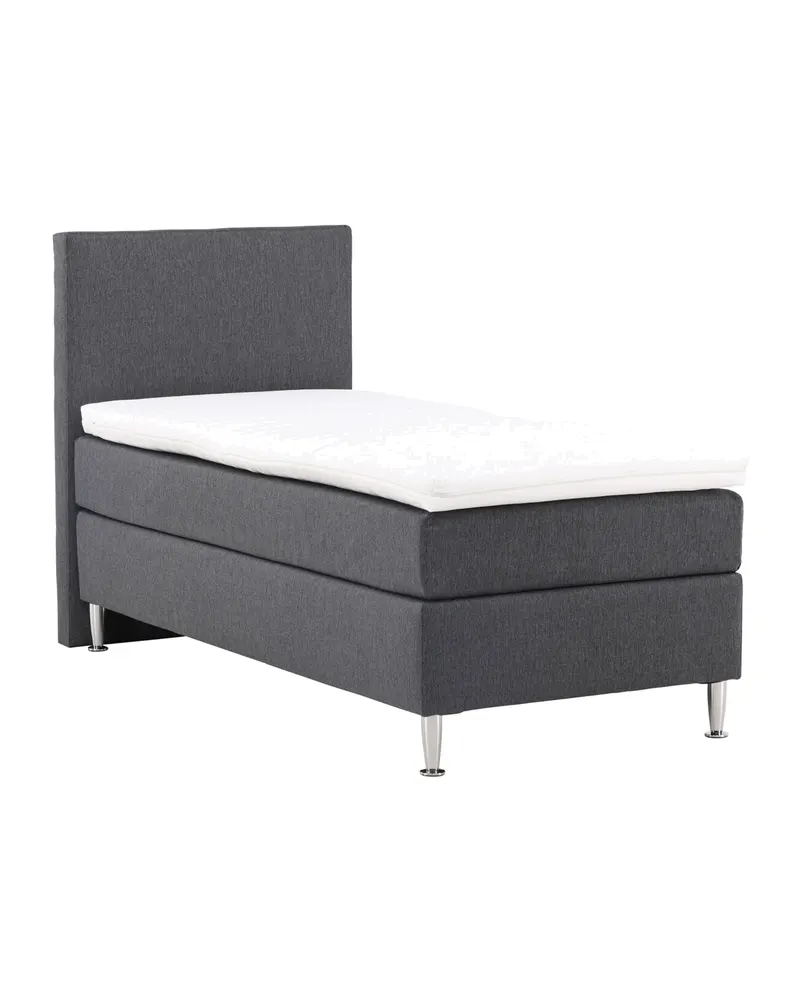 Toledo Kontinentalbett mit Kopfteil in 200 × 66 × 90 cm, Dunkelgrau, Gestell Champagner, Ansicht 1