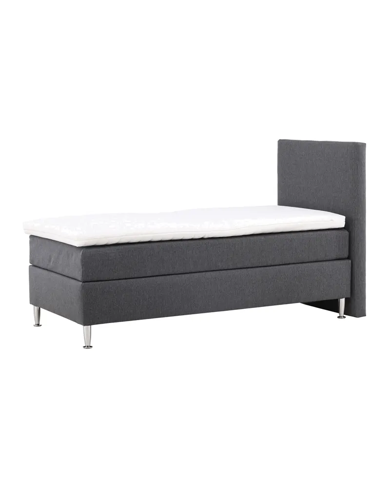 Toledo Kontinentalbett mit Kopfteil in 200 × 66 × 90 cm, Dunkelgrau, Gestell Champagner, Ansicht 6