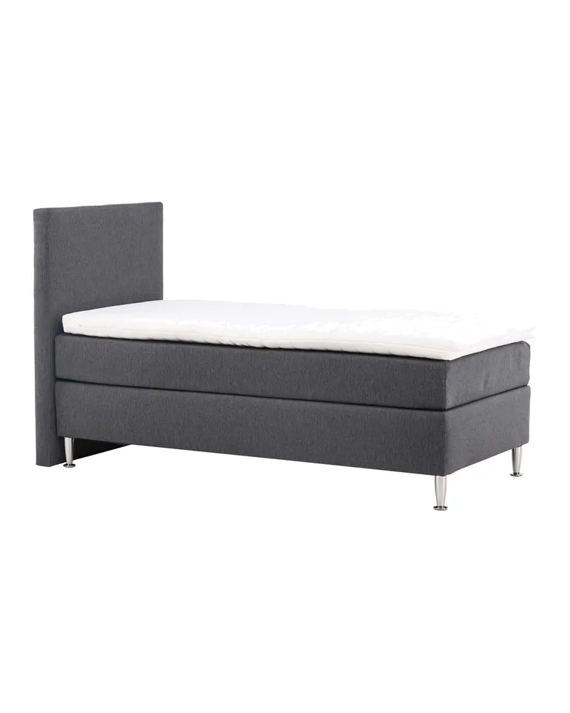 Toledo Kontinentalbett mit Kopfteil in 200 × 66 × 90 cm, Dunkelgrau, Gestell Champagner, Ansicht 12
