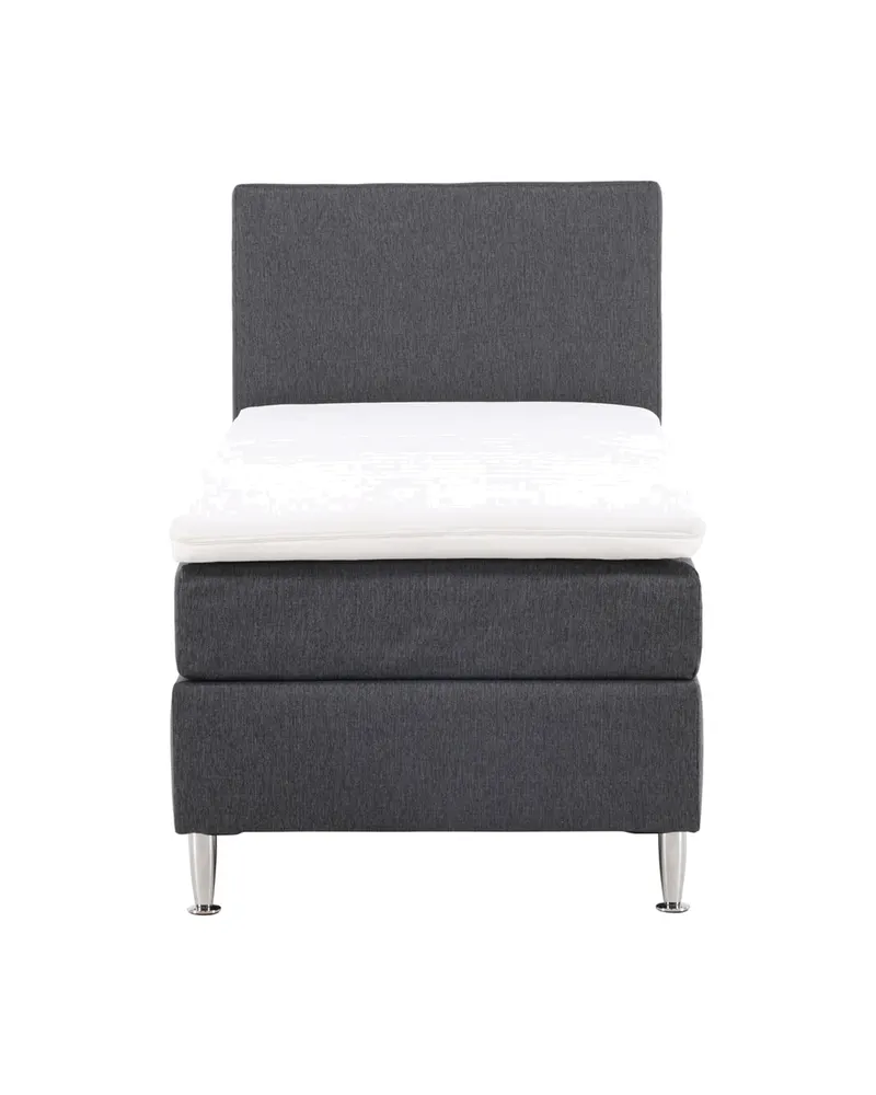Toledo Kontinentalbett mit Kopfteil in 200 × 66 × 90 cm, Dunkelgrau, Gestell Champagner, Ansicht 2