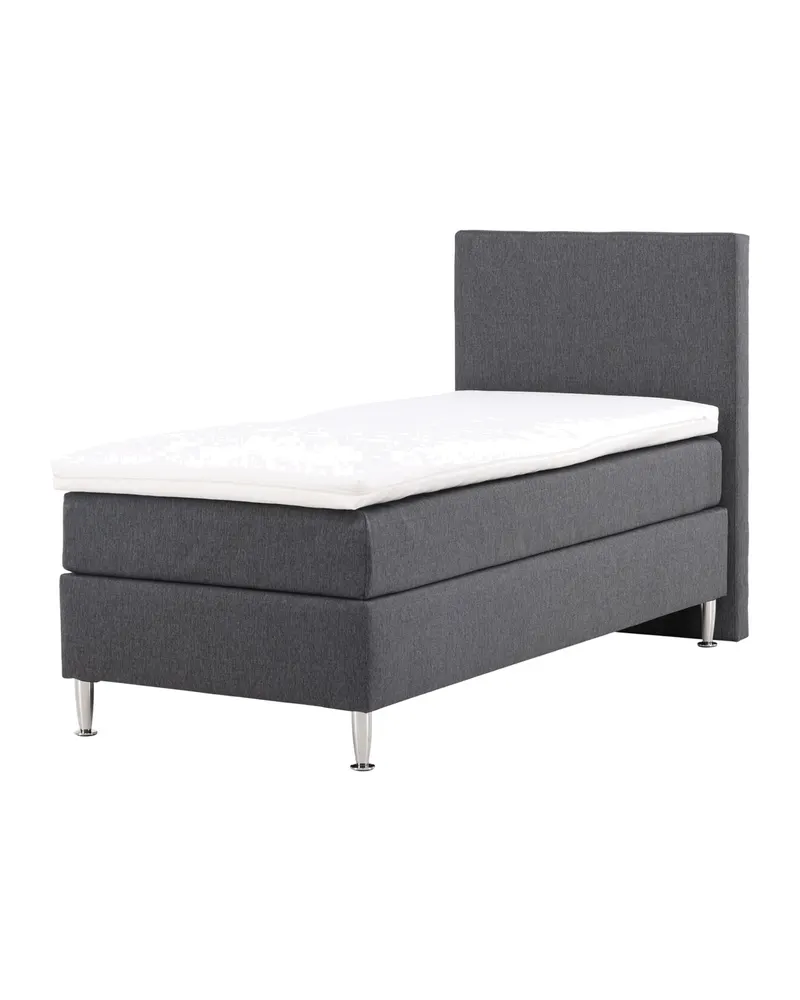 Toledo Kontinentalbett mit Kopfteil in 200 × 66 × 90 cm, Dunkelgrau, Gestell Champagner, Ansicht 3