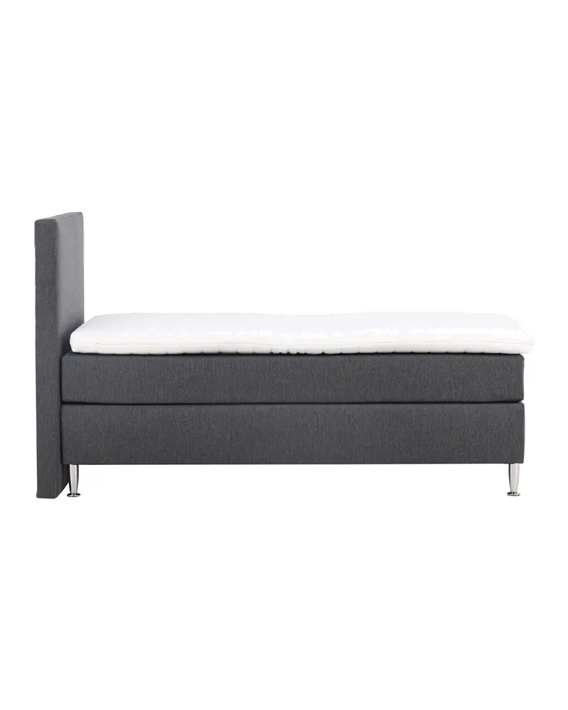 Toledo Kontinentalbett mit Kopfteil in 200 × 66 × 90 cm, Dunkelgrau, Gestell Champagner, Ansicht 4