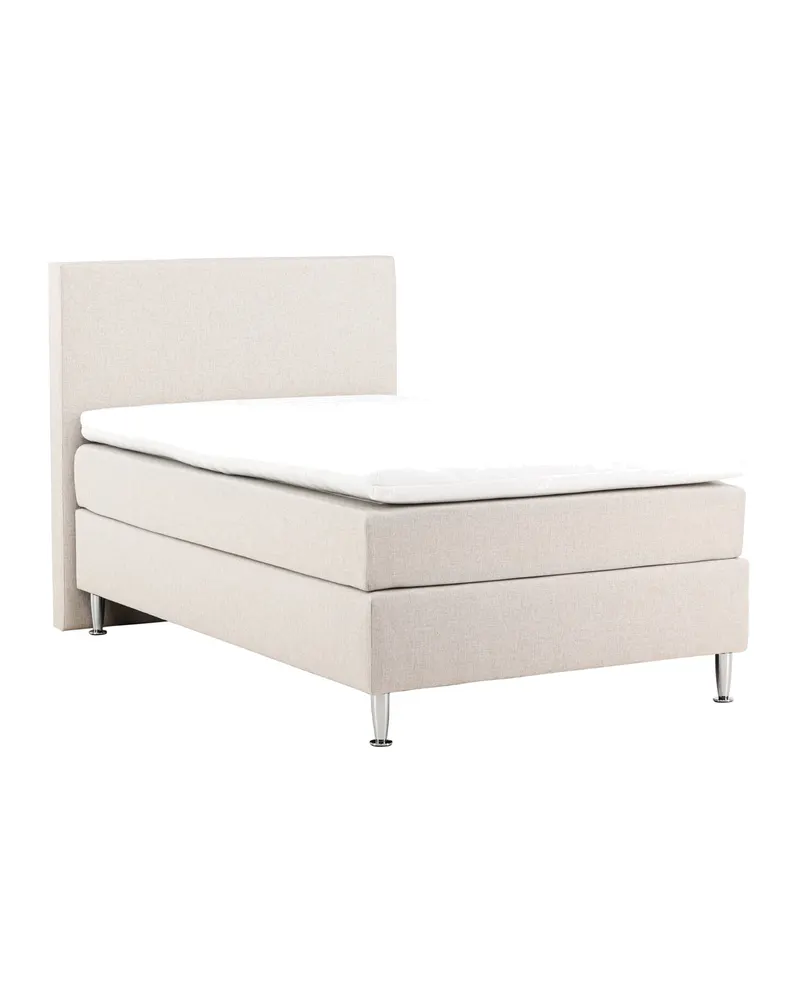 Toledo Kontinentalbett mit Kopfteil in 200 × 66 × 120 cm, Beige, Gestell Champagner, Ansicht 1