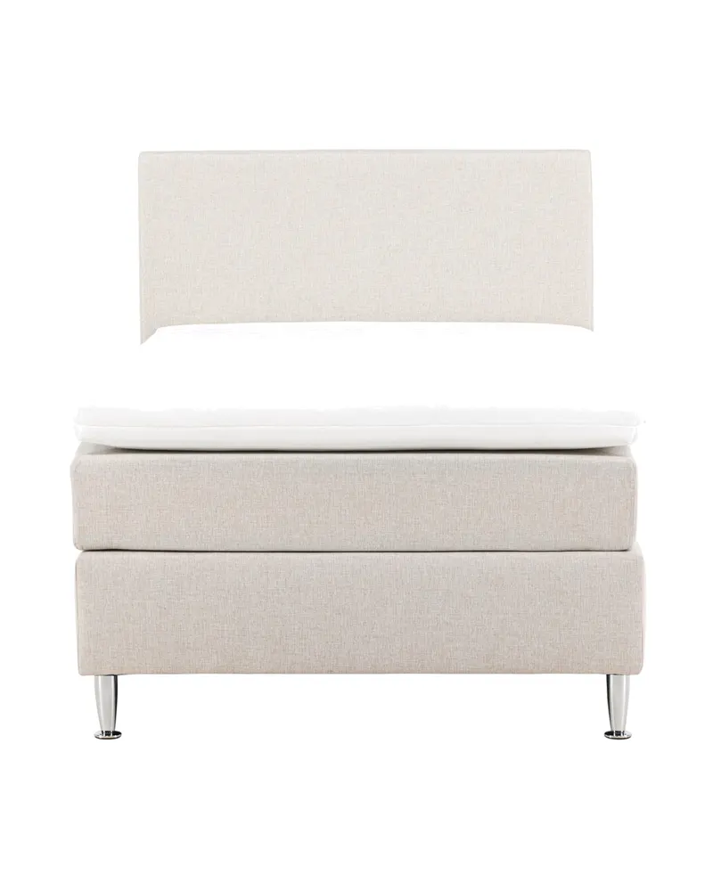Toledo Kontinentalbett mit Kopfteil in 200 × 66 × 120 cm, Beige, Gestell Champagner, Ansicht 2
