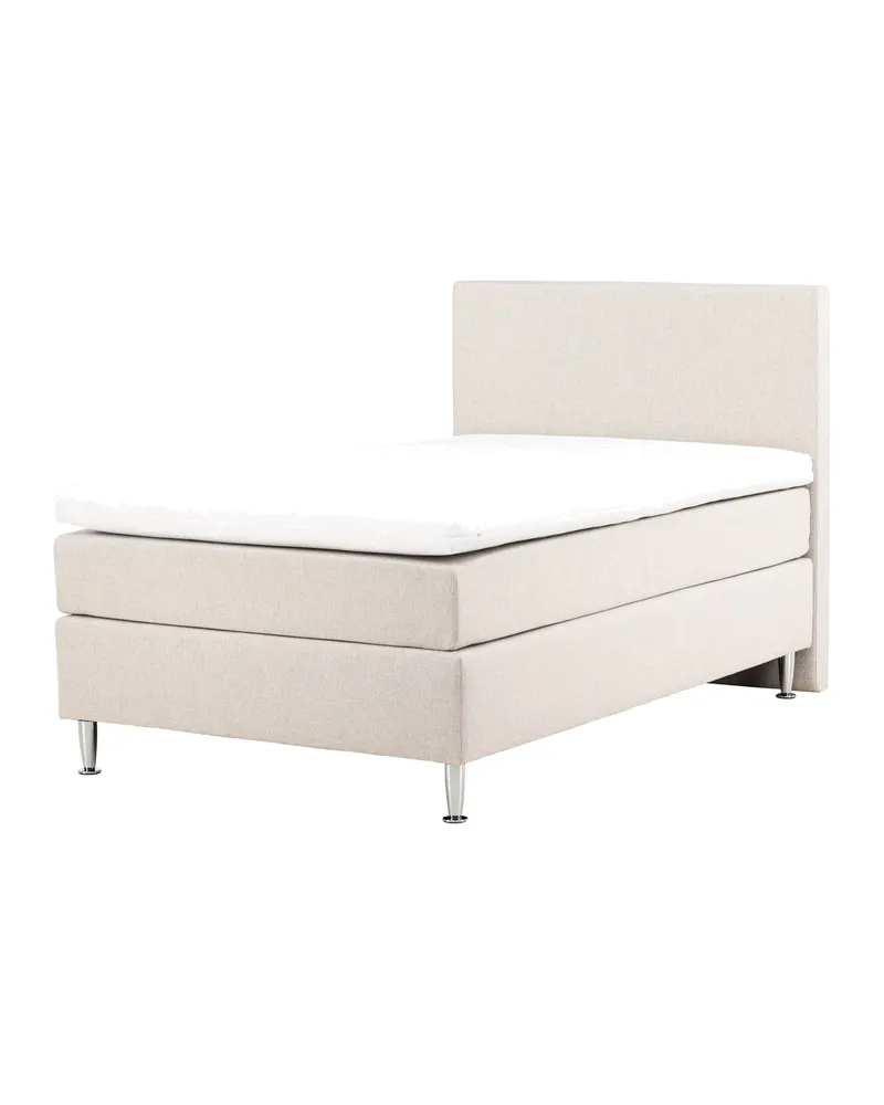 Toledo Kontinentalbett mit Kopfteil in 200 × 66 × 120 cm, Beige, Gestell Champagner, Ansicht 3