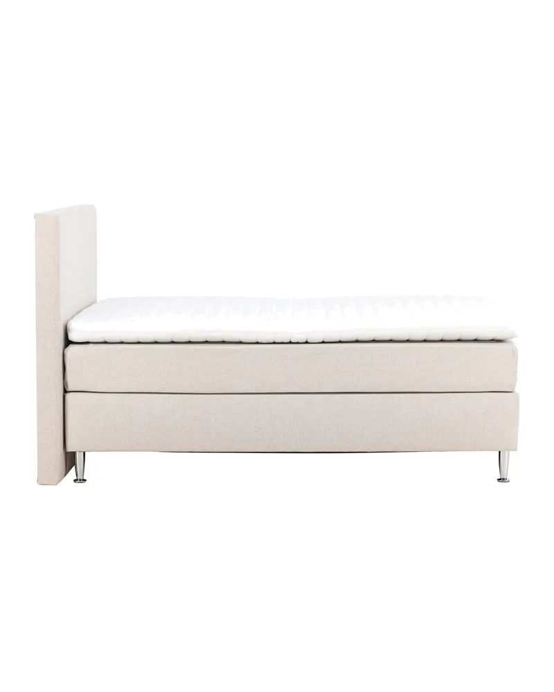 Toledo Kontinentalbett mit Kopfteil in 200 × 66 × 120 cm, Beige, Gestell Champagner, Ansicht 4