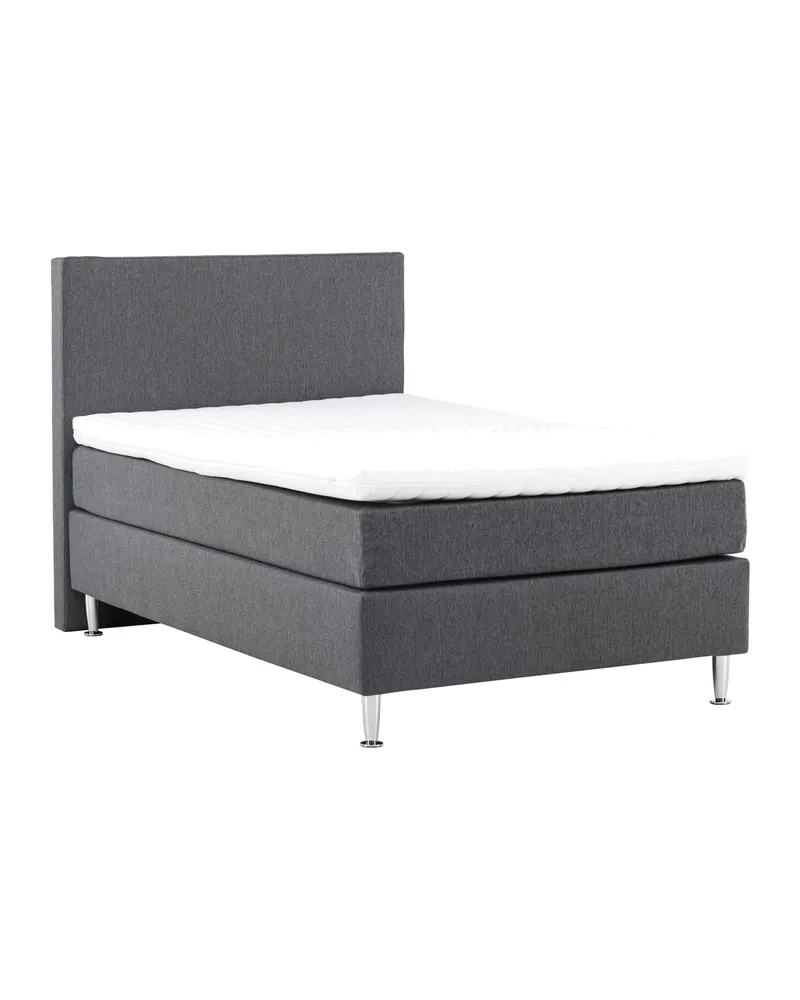 Toledo Bett als Kontinentalbett mit Kopfteil, Füße in Champagner, Beige, Gestell Champagner