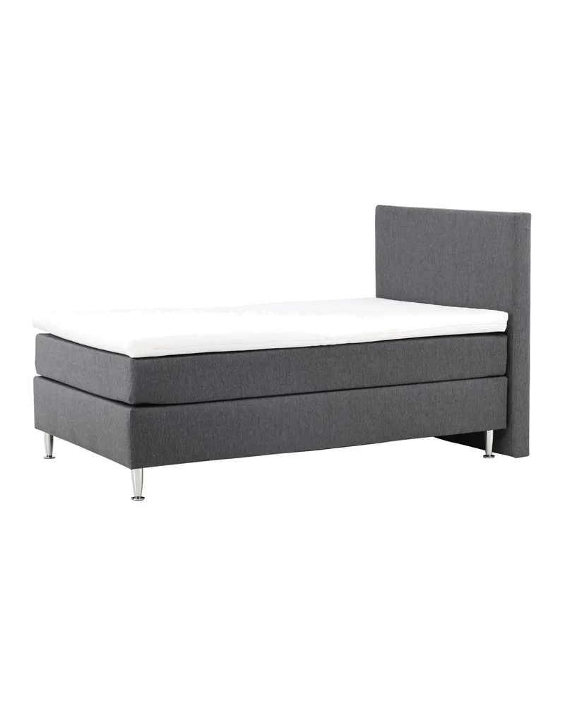 Toledo Kontinentalbett mit Kopfteil in 200 × 66 × 120 cm, Dunkelgrau, Gestell Champagner, Ansicht 6