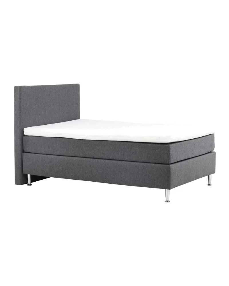 Toledo Kontinentalbett mit Kopfteil in 200 × 66 × 120 cm, Dunkelgrau, Gestell Champagner, Ansicht 12