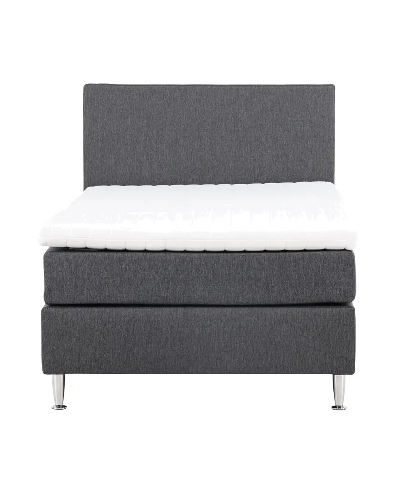 Toledo Kontinentalbett mit Kopfteil in 200 × 66 × 120 cm, Dunkelgrau, Gestell Champagner, Ansicht 2