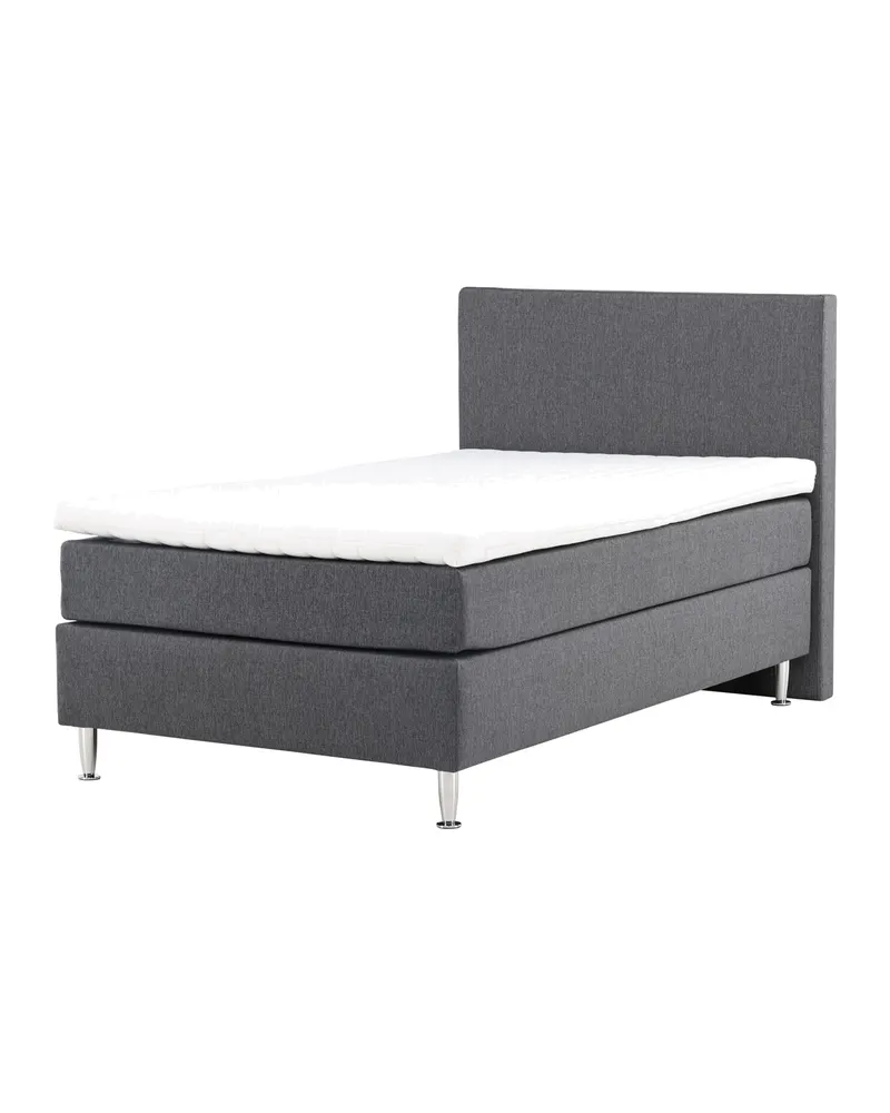 Toledo Kontinentalbett mit Kopfteil in 200 × 66 × 120 cm, Dunkelgrau, Gestell Champagner, Ansicht 3