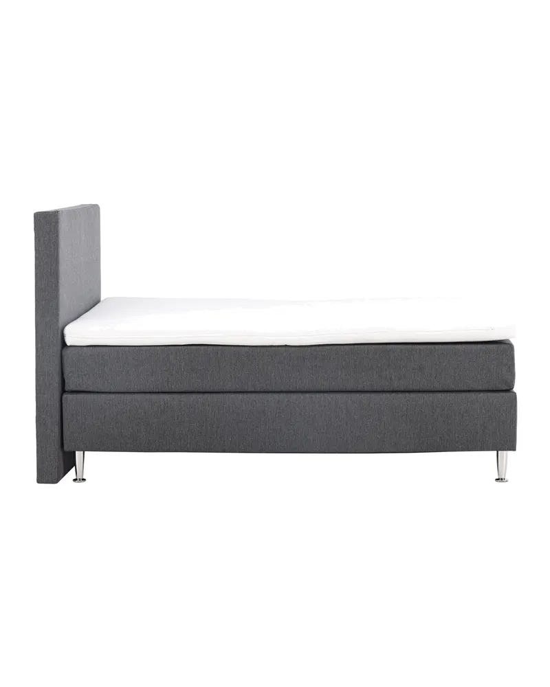 Toledo Kontinentalbett mit Kopfteil in 200 × 66 × 120 cm, Dunkelgrau, Gestell Champagner, Ansicht 4