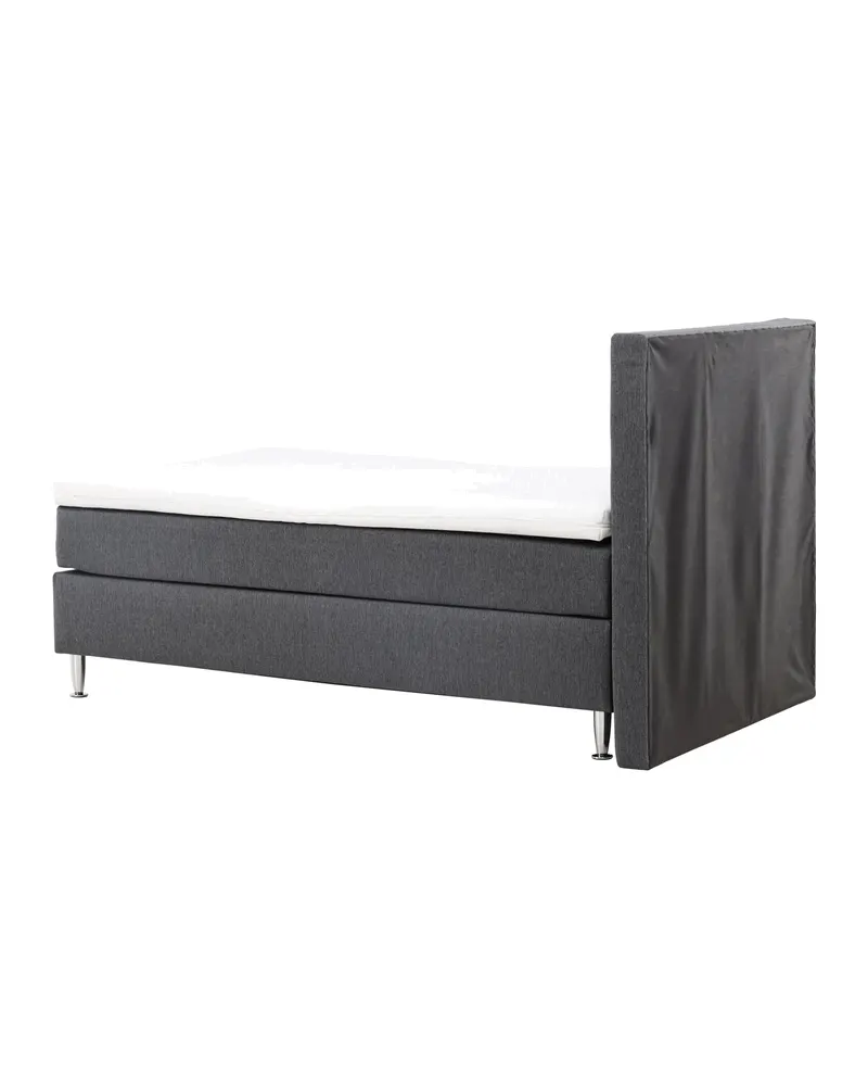 Toledo Kontinentalbett mit Kopfteil in 200 × 66 × 120 cm, Dunkelgrau, Gestell Champagner, Ansicht 5