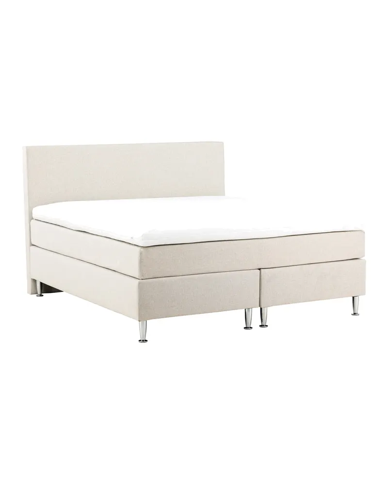 Toledo Doppelbett 180 × 200 cm Kontinentalbett in Beige, Gestell Champagner, Ansicht 1