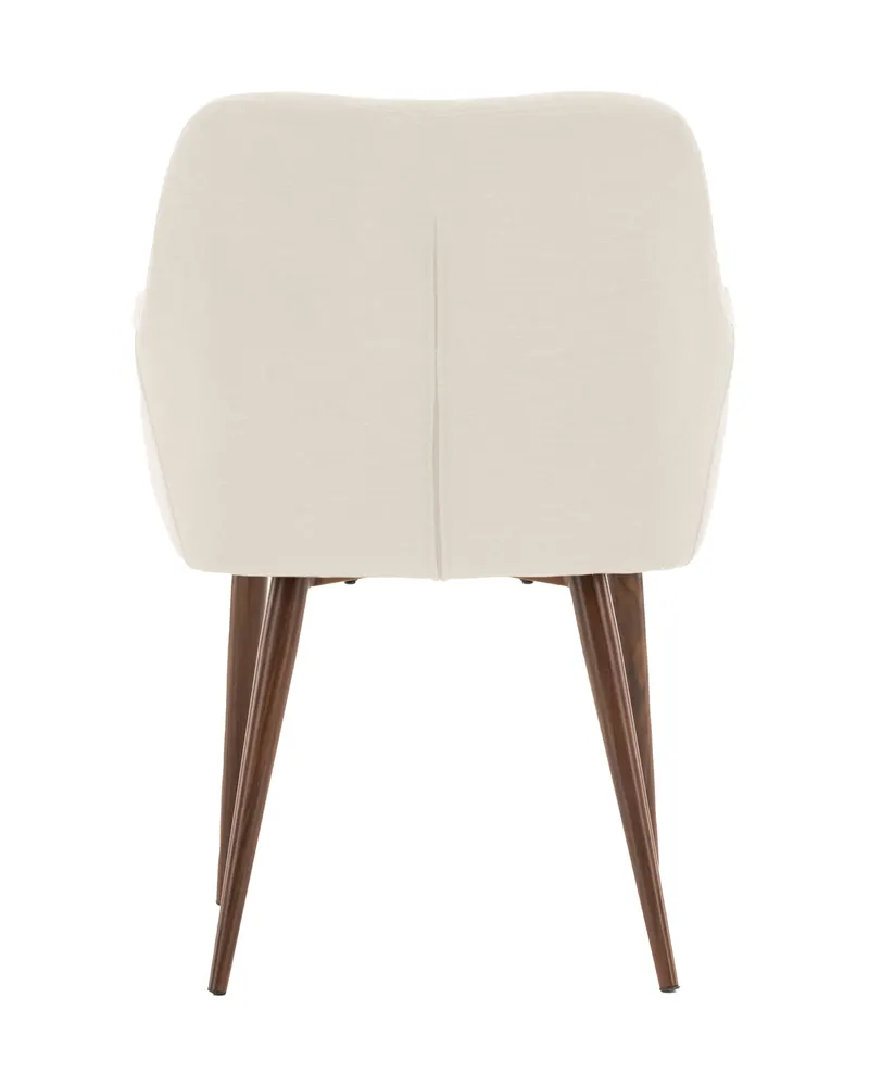 Tomorrow Esszimmerstuhl mit Armlehnen und Stoffbezug in Beige, Gestell Mokka, Ansicht 10