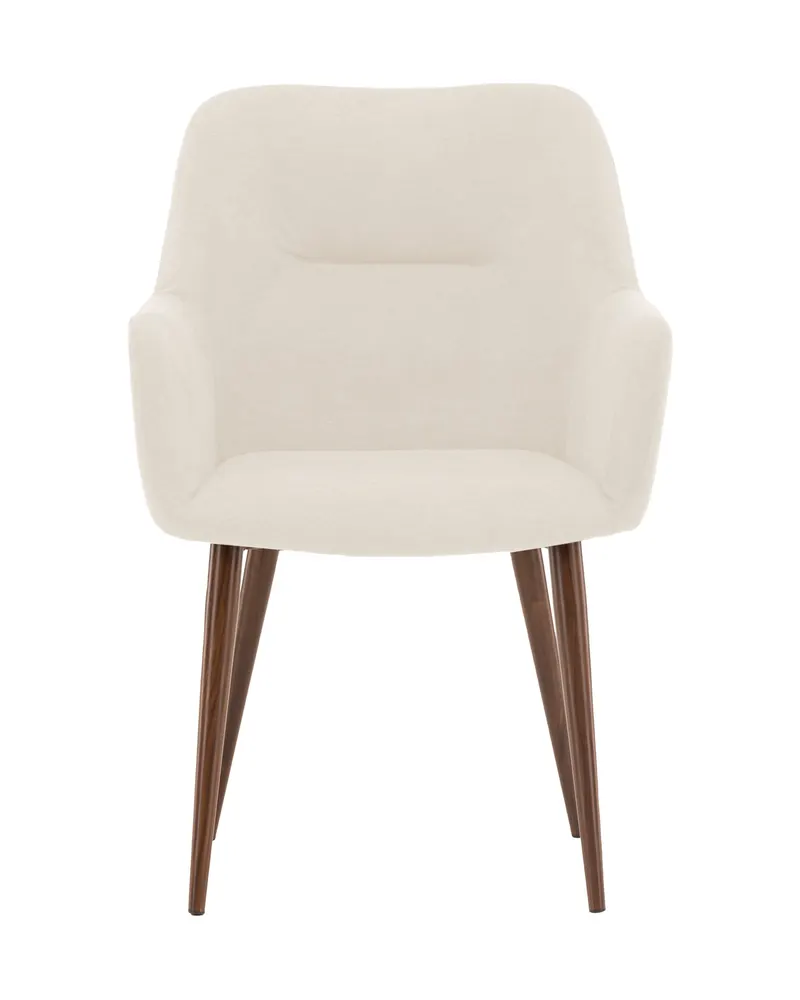 Tomorrow Esszimmerstuhl mit Armlehnen und Stoffbezug in Beige, Gestell Mokka, Ansicht 3