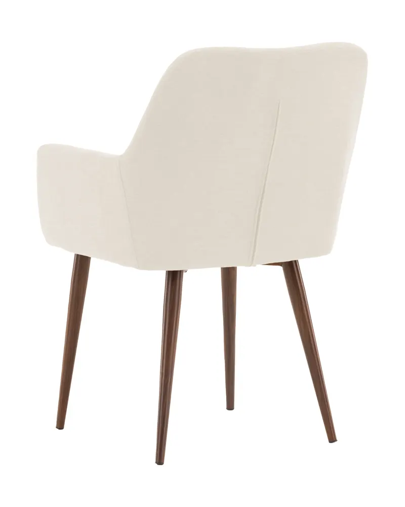 Tomorrow Esszimmerstuhl mit Armlehnen und Stoffbezug in Beige, Gestell Mokka, Ansicht 6