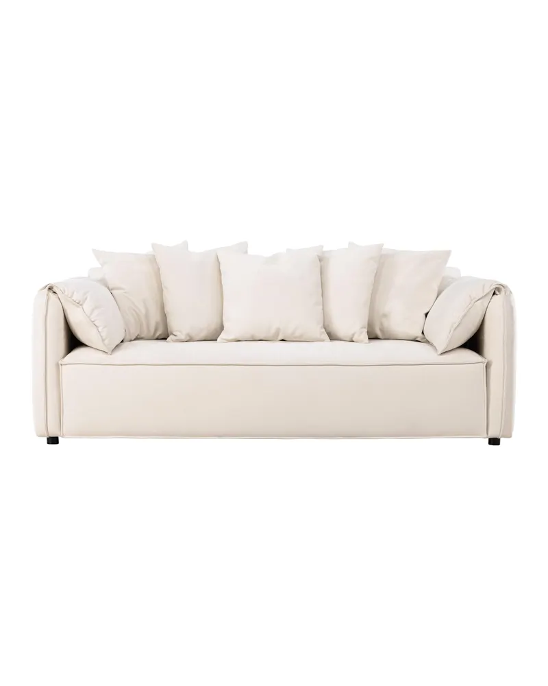 Torekov 3-Sitzer-Sofa in Weiß mit schwarzen Beinen aus Birke, Weiß, Schwarz