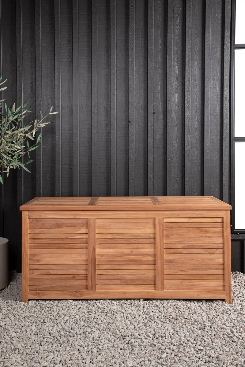 Trento Gartenbox aus Teak in 130 × 50 × 60 cm, im Wohnraum, Ansicht 1