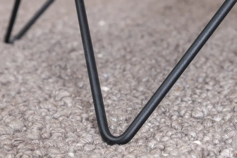 Tristar quadratischer Couchtisch aus Glas in Marmoroptik in Grau, Gestell Schwarz, im Wohnraum, Ansicht 4
