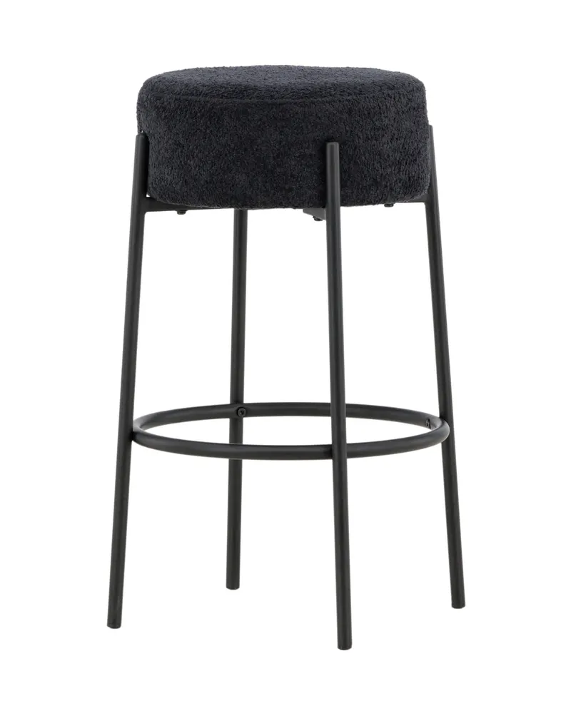 Tucson Barhocker mit rundem Bouclé-Sitz in Schwarz, Ansicht 8