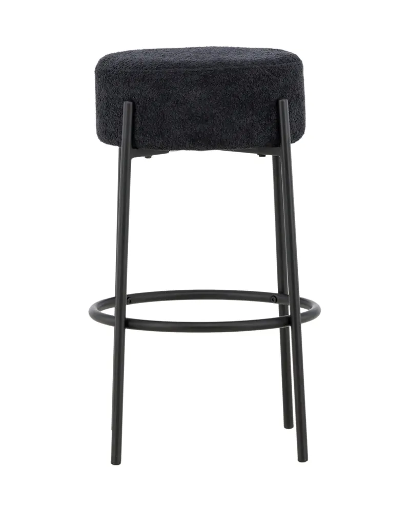 Tucson Barhocker mit rundem Bouclé-Sitz in Schwarz, Ansicht 10