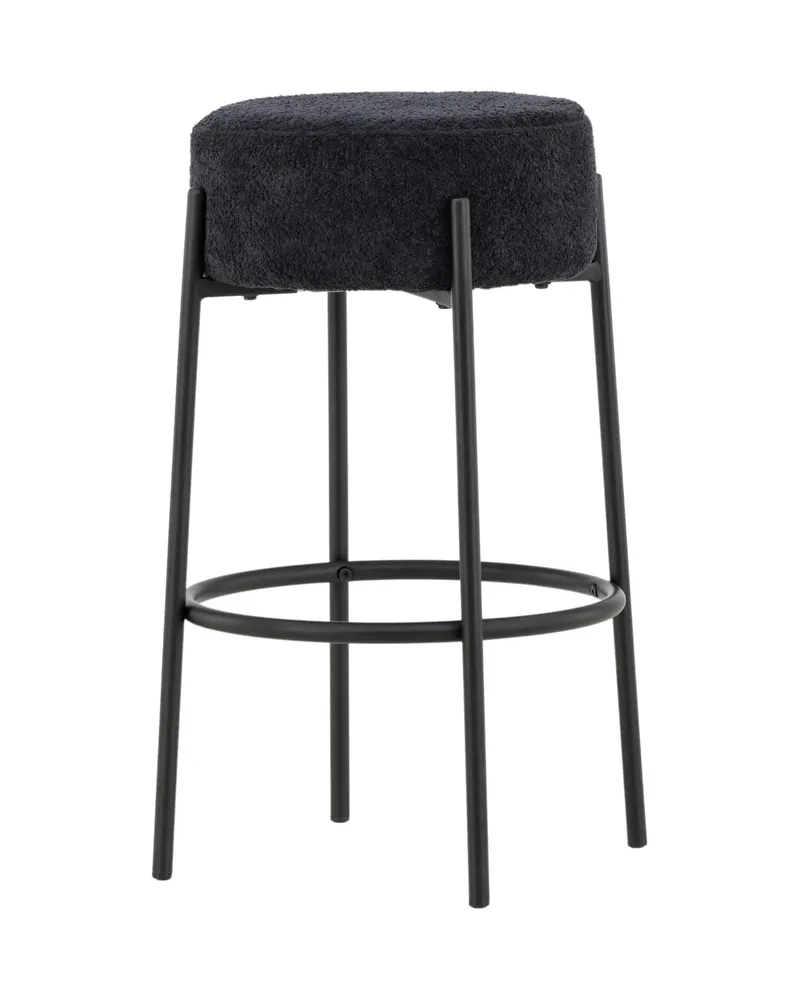 Tucson Barhocker mit rundem Bouclé-Sitz in Schwarz, Ansicht 11